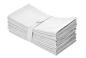 Cotton Craft Napkins - 12 Pack Oversized Dinner Napkins 20x20 White - 100% Cotton - Tailored with Mitered Corners and a Generous Hem - Napkins are 38% Larger Than Standard Size Napkins