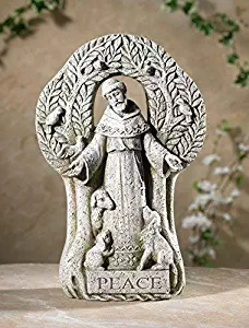 Patron of Animals Saint St Francis of Assisi Peace Tree Statue, 12 1/2 Inch