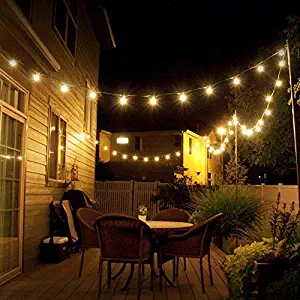 String Lights, Lampat 25Ft G40 Globe String Lights with Bulbs UL Listd Indoor/Outdoor String Lights for Bistro Pergola Deckyard Tents Market Cafe Gazebo Porch Christmas Decor, Black