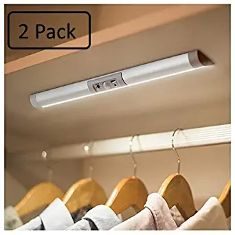 [2Pack] Motion Sensor Closet Lights, Automatic Under Cabinet Lighting with Eye-protection Design, Germany Osram LED Beads for Rechargeable lights Wireless Under Counter Lights Wardrobe Pantry Lighting
