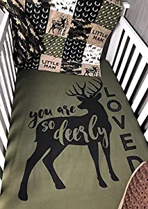 Baby Boy Hunting Quilt, Baby, Camo, Woodland, Deer, Buck, Deerly Loved, Baby Bedding, Crib Bedding, Babylooms