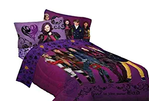 Disney Descendants Reversible Kids Full Comforter, Sheet Set, Bonus SHAM (6 Piece Bed in A Bag) + Homemade Wax Melts