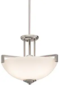 Kichler 3797NI Eileen Pendant/Semi-Flush 3-Light, Brushed Nickel