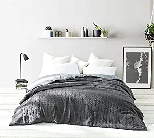 Byourbed Cable Knit King Comforter - Granite Gray