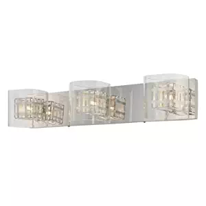 George Kovacs P5803-077, Jewel Box Glass Wall Vanity Lighting, 3 Light Halogen, Chrome