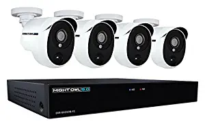 Night Owl XHD501-44P-B 4 Channel 5MP Extreme HD Video Security DVR & Wired Infrared Cameras with 1 TB HDD, White