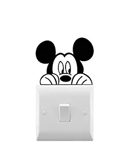 Mouse Peering Inspired Novelty Car Stickers/Light Switch Stickers Wall Decal (8cm x 6cm, Black)