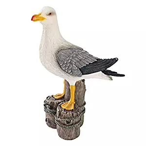 Design Toscano Dockside Seagull Coastal Decor Garden Statue, 17 Inch, Polyresin, Full Color