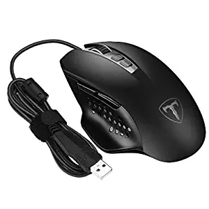VicTsing 16400 DPI Programmable Wired Gaming Mouse for PC Computer Laptop MacBook Gamers, Black (High Precision, 7 Buttons, 1 Year Warranty)