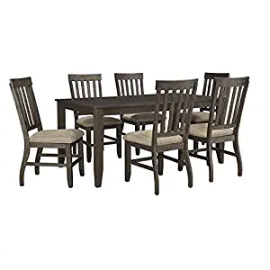 Ashley Furniture Dresbar 7 Piece Dining Set in Grayish Brown