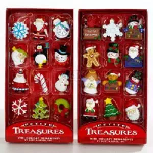 Kurt Adler Petite Treasures 12-Piece Miniature Ornaments Set, 2 Pack