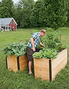 Cedar Keyhole Elevated Raised Bed Garden with Integrated Composter