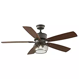 Kichler Clermont 52-in Satin natural bronze Indoor Downrod Mount Ceiling Fan with Light Kit and Remote