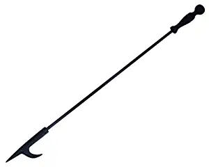 Rocky Mountain Goods Long Fireplace Poker - Rust Resistant Black Finish - Heavy Duty Wrought Iron Steel - Decorative Look and Finish - Multi use tip - Indoor and Outdoor use (1)