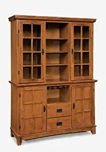 Home Style 5180-697 Arts and Crafts Buffet and Hutch, Cottage Oak Finish