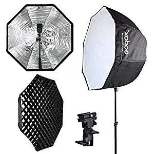 Godox 32"/ 80cm Umbrella Octagon Softbox Reflector, Studio Flash Reflector,with Carrying Bag + Honeycomb Grid for Portrait Product Photography Studio Photo Flash Speedlight