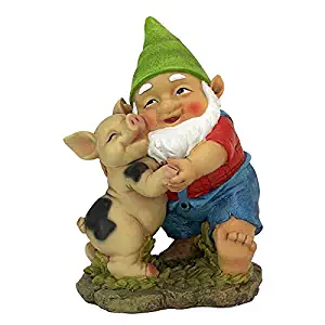 Design Toscano QL30777 Happy as a Pig in Slop Garden Gnome Statue, One Size, Full Color