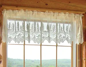 Black Forest Décor Pinecone Lace Lodge Valance