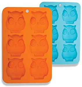 DCI Silicone Soap Molds 6-Cavity Owl Shaped Molds Soap Bars Ice Cube Tray Candy Baking Muffin Cupcake Cookie Bread Pan Nonstick Food Grade Silicone 2 Pack