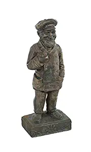 Solid Rock Stoneworks Captain Pipe Stone Statue 21" Tall