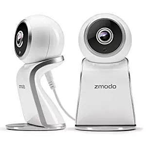 Zmodo Sight 180 Home Security Camera, Full HD 1080p Wireless Indoor IP Camera System with 180 Degree Viewing Angle, Two Way Audio, Night Vision, Motion Detection, Compatible with Alexa - 2 Pack
