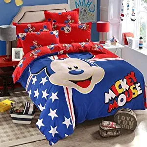 Bedding Sets|Mickey Mouse Minnie Children Bedding Set Queen Full Single Size Cover Flatsheet Pillowcase Bedlinen Set for Kids|by ATUSY|