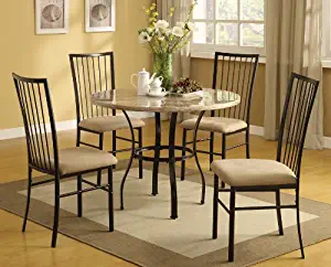 Acme 70295 5-Piece Darell Faux Marble Top Dining Set