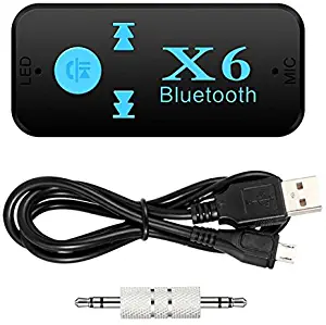 Bluetooth Receiver, 2018 New Model 3.5MM Bluetooth Audio Adapter for car for Home Stereo Sound System, USB Card Reader for Computers and TF Card mp3 Player-X6