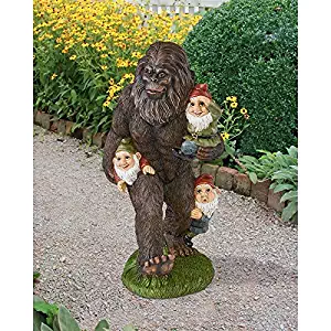 Design Toscano Garden Gnome Statue - Schlepping The Garden Gnomes Bigfoot Statue - Yeti Statue