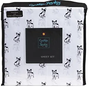 cynthia rowley French Bulldog FULL Size Sheet Set - microfiber