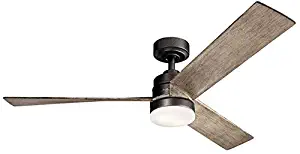 Kichler 300275AVI Spyn 52" Ceiling Fan with LED Lights and Wall Control, Anvil Iron