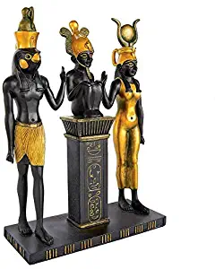 Design Toscano Osiris, Isis and Horus Egyptian Gods Statue, Two Tone Black & Gold