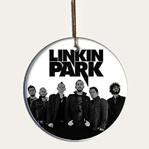 Handmade by Senor Swag ~Linkin Park Collectible Christmas Ornament ~ Porcelain Disc. HD Printed Both Sides ~ Includes Gift Box