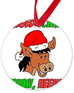 Yilooom Italian Christmas Donkey - Round Flat Ornament -Christmas/Holiday/Love/Anniversary/Newlyweds/Keepsake