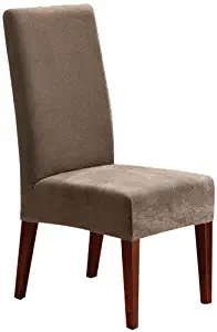 SureFit Stretch Pique - Shorty Dining Room Chair Slipcover  - Taupe (SF36848)