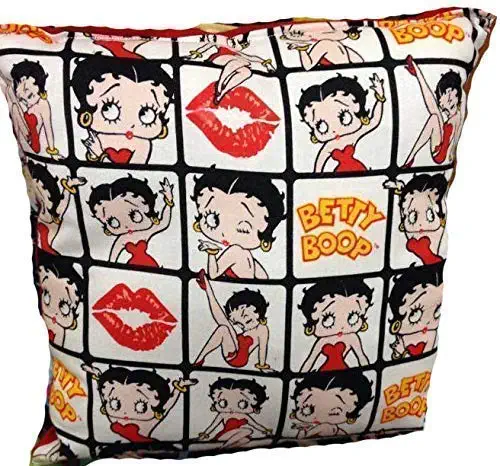 Betty Boop Pillow Boop Classic Tic Tac Pillow 10 inches by 11 inches Handmade Hypoallergenic Cotton with Flannel Backing Ideal for Gift and Multiple Uses