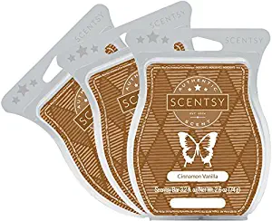 Scentsy, Cinnamon Vanilla, Wickless Candle Tart Warmer Wax 3.2 Oz Bar, 3-pack (3)