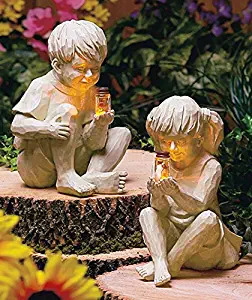 Kids with Solar Fireflies Girl and Boy