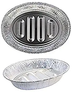 eDayDeal Disposable Turkey Roasting Pans Extra Large, Heavy-Duty Aluminum Foil | Deep, Oval Shape for Meat, Chicken, Roasts, Ribs, Cooking | Recyclable (4)