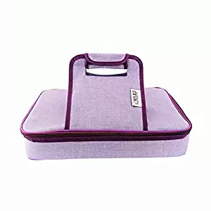 Premium Thermal Insulated Stylish Casserole Carrier to Tote and Keep Best Lasagna Potluck Picnic Holiday Dish & Recipes Hot or Cold for Hours by Domestic Diva LA (Lavender)