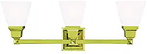 Livex Lighting 1033-02 Mission 3-Light Bath Light, Polished Brass