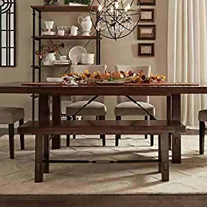 Tribecca Home Swindon Rustic Oak Turnbuckle Dining Bench