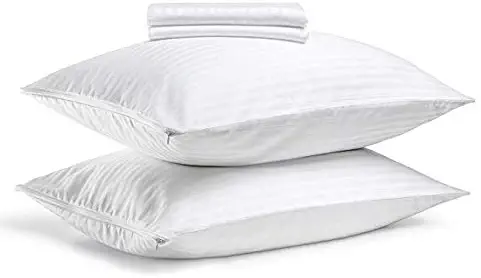 FAUNNA, Lux Zippered Pillow Protector Cover Case (Queen, 20x30) (4-Pack) - Sateen 100% Cotton