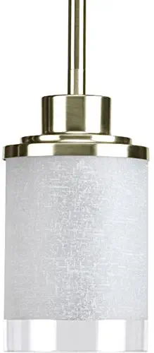 Progress Lighting Alexa Brushed Nickel Mini Transitional Bell Pendant