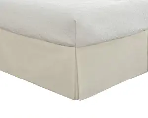 Lux Hotel Bedding Tailored Bedskirt, Classic 14 drop length, Pleated Styling, King, Ivory by Lux Hotel