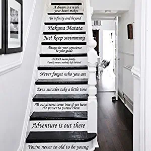 YttBuy Stair Decals Quotes Stairway Decals Quote Steps Vinyl Stickers Lettering Family Wall Decor Sticker Staircase Decal