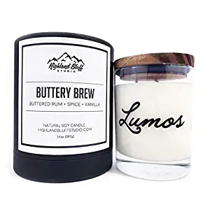 Highland Bluff Studio Buttery Brew, Book Inspired Scented Soy Candle