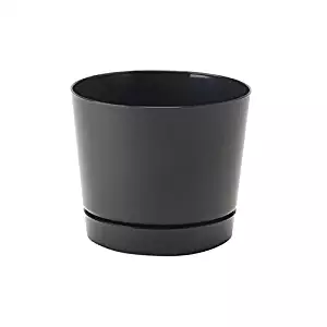 Full Depth Round Cylinder Pot, Black, 6-Inch