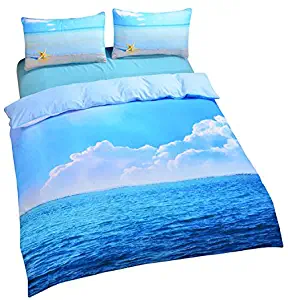 Sleepwish 3 Piece Starfish Bedding Cool 3D Print Soft Duvet Cover Set Ocean Bedding King