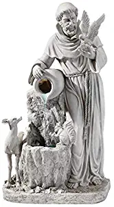 Water Fountain - 3 Foot Tall St Francis Statue Life-Giving Waters Garden Decor Fountain - Outdoor Water Feature
